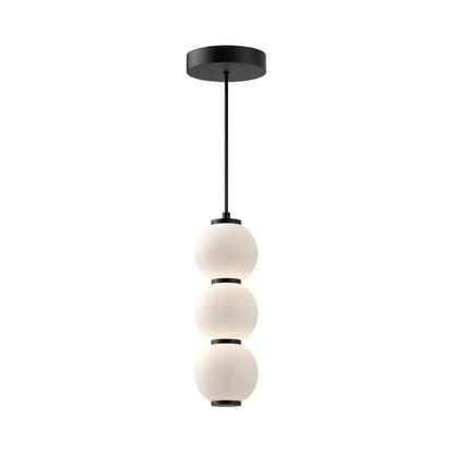 Alora Lighting Bijou Pendant, 3-Light, LED, Matte Black, Opal Matte Glass, 19.75"H
