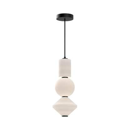Alora Lighting Bijou Pendant, 5-Light, LED, Matte Black, Opal Matte Glass, 19.38"H