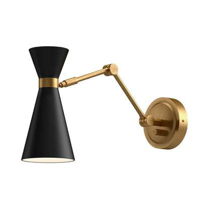 Alora Lighting Blake 5-in Wall/Vanity Light Aged Gold, Matte Black