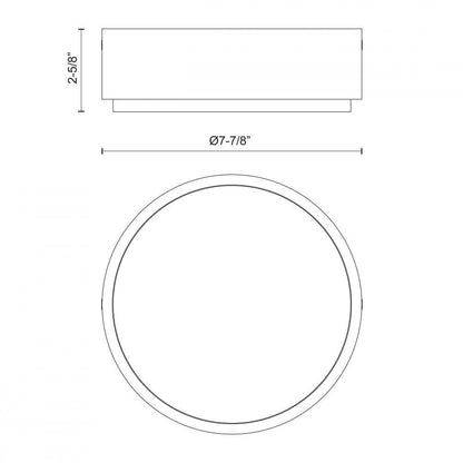 Alora Lighting Blanco 8-in Polished Nickel/Alabaster LED Flush Mount