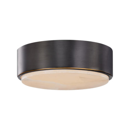 Alora Lighting Blanco 8-in Urban Bronze/Alabaster LED Flush Mount