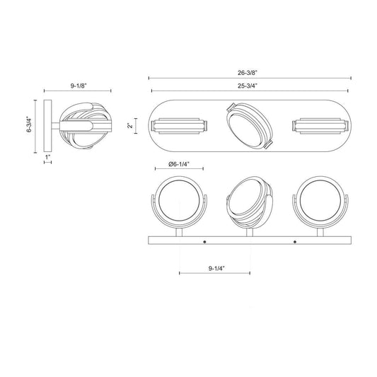 Alora Lighting Blanco Wall/Vanity Light, 4-Light, LED, Polished Nickel, Alabaster, 25.75"W