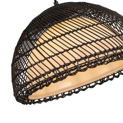 Alora Lighting Bondi 16-in Matte Black/Opal Glass 1 Light Pendant