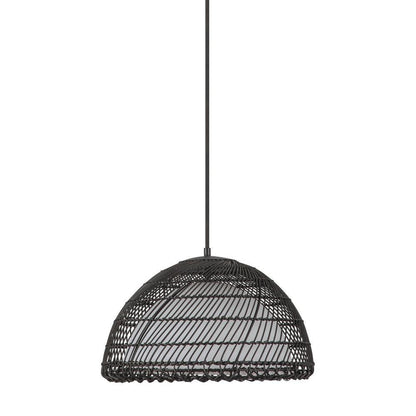 Alora Lighting Bondi 16-in Matte Black/Opal Glass 1 Light Pendant