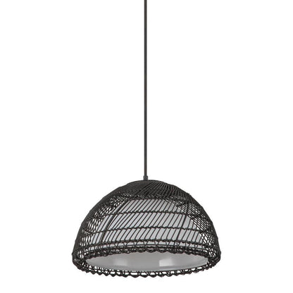 Alora Lighting Bondi 16-in Matte Black/Opal Glass 1 Light Pendant