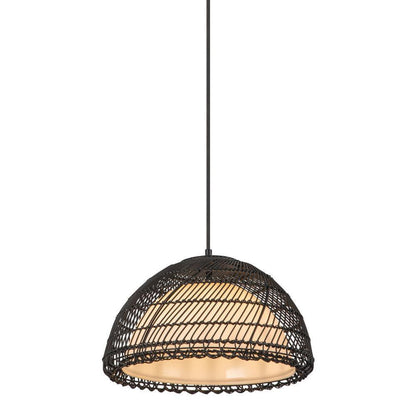 Alora Lighting Bondi 16-in Matte Black/Opal Glass 1 Light Pendant
