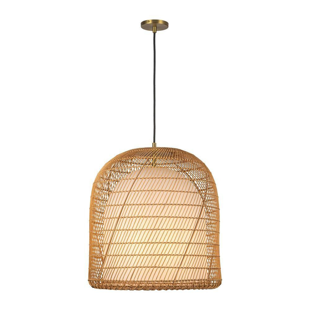 Alora Lighting Bondi 20-in Brushed Gold/Opal Glass 1 Light Pendant PD631920BGOP