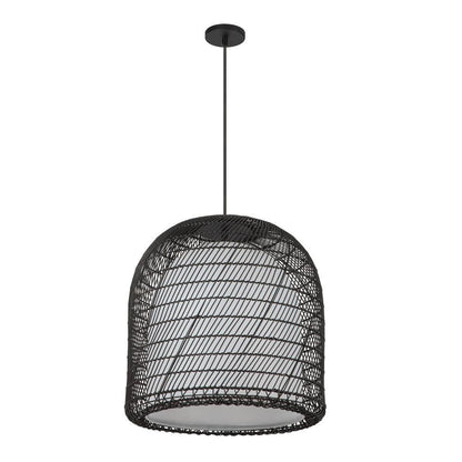 Alora Lighting Bondi 20-in Matte Black/Opal Glass 1 Light Pendant