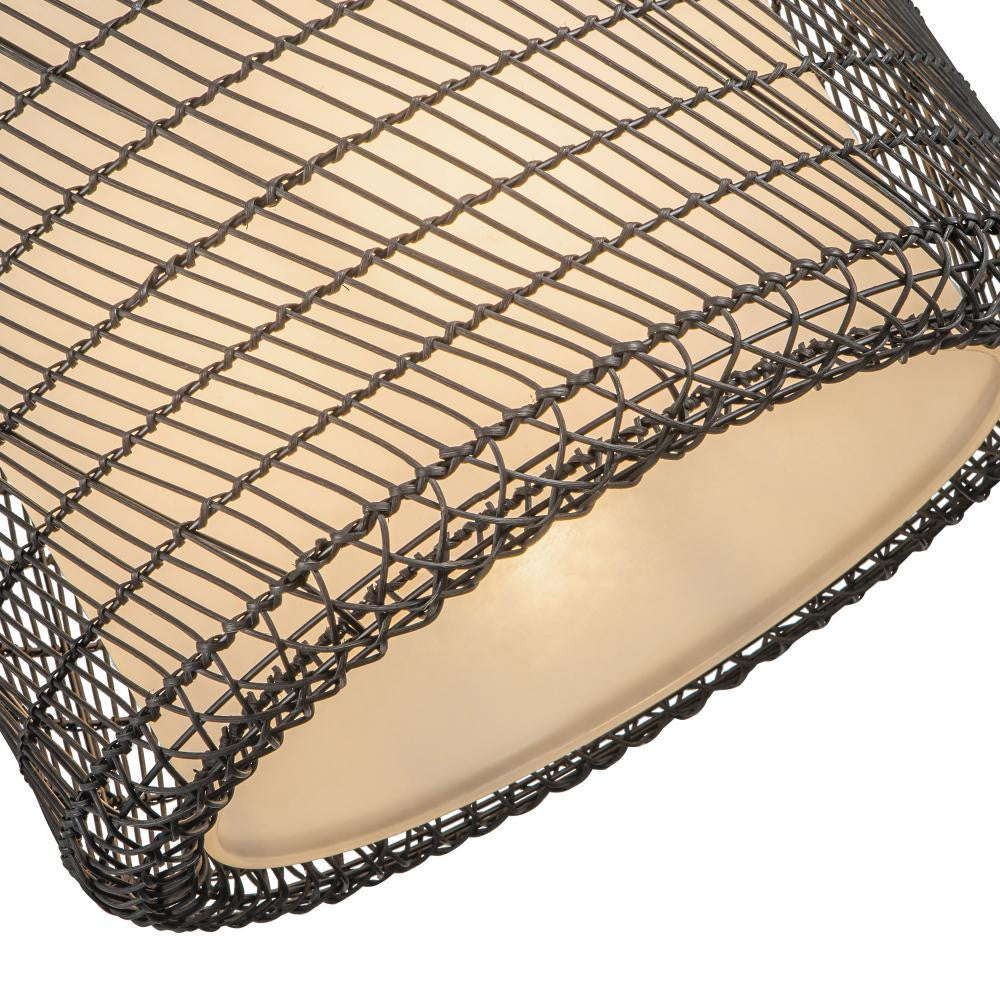 Alora Lighting Bondi 20-in Matte Black/Opal Glass 1 Light Pendant
