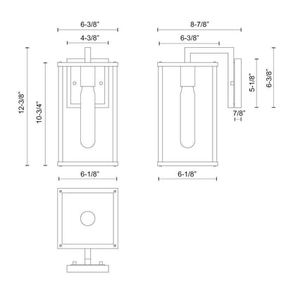 Alora Lighting Brentwood 12-in Clear Glass/Textured Black 1 Light Exterior Wall Sconce EW652505BKCL