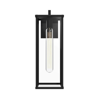 Alora Lighting Brentwood Outdoor Wall Sconce, 1-Light, Textured Black, Clear Glass, 17.63"H (EW652707BKCL 706TRN8)