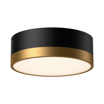 Alora Lighting Brisbane 12-in 2 Light Flush Mount Aged Gold, Matte Black