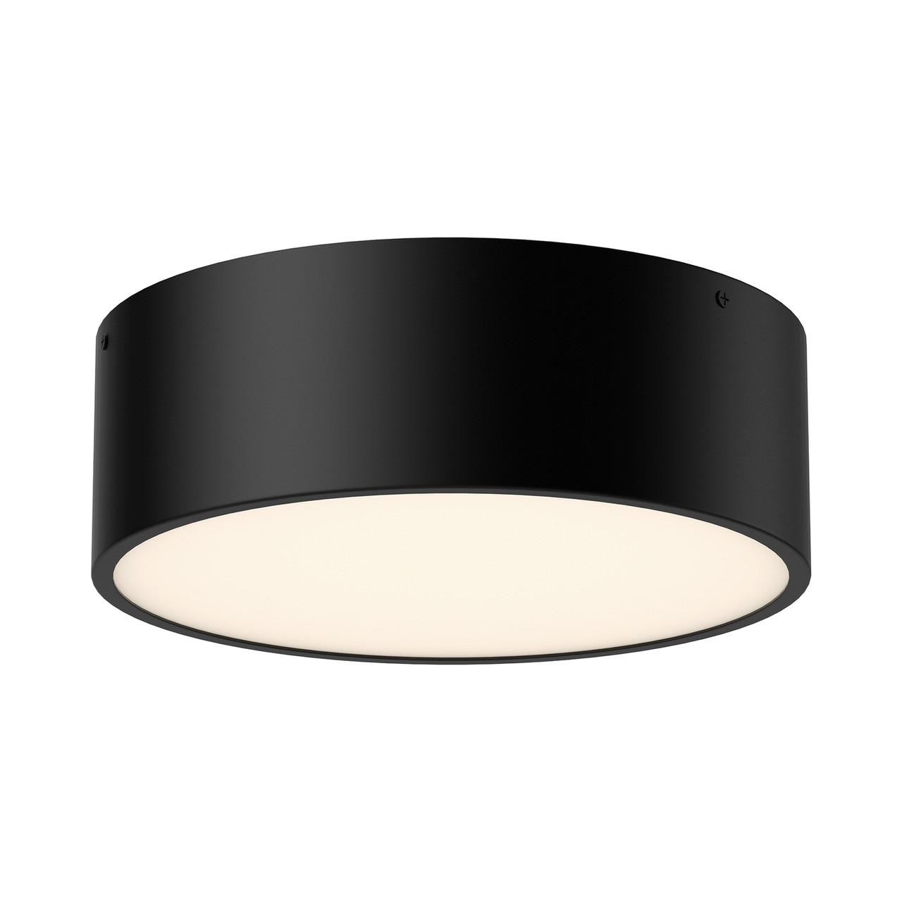Alora Lighting Brisbane Flush Mount, 2-Light, Matte Black, 12"D