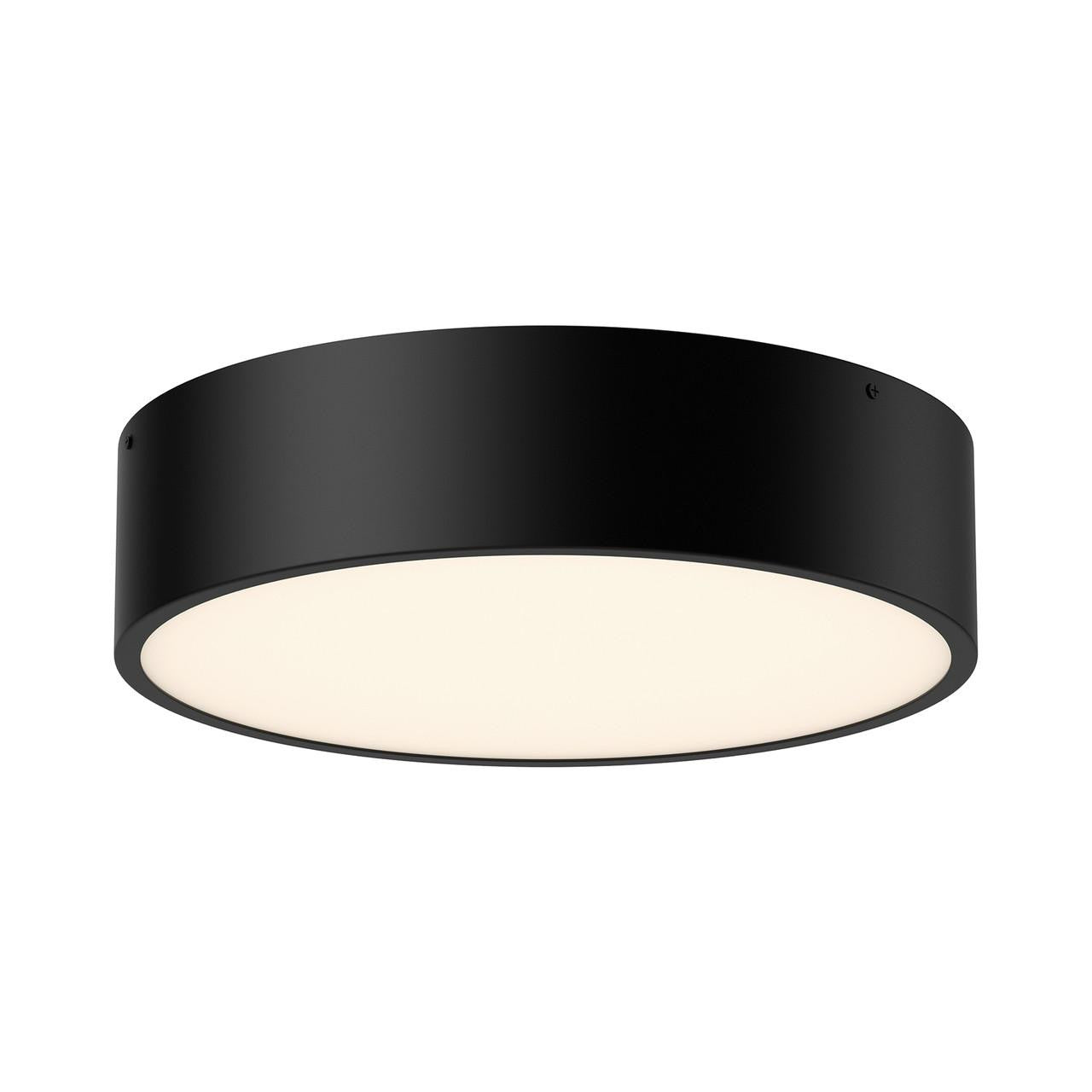 Alora Lighting Brisbane Flush Mount, 3-Light, Matte Black, 16"D