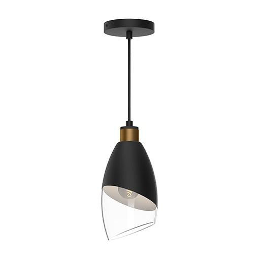 Alora Lighting Capri Pendant, 1-Light, Matte Black, Clear Glass, 11.13"H