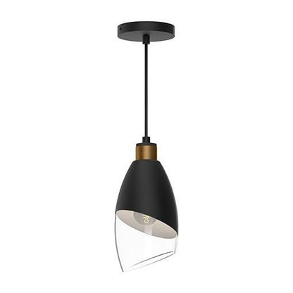Alora Lighting Capri Pendant, 1-Light, Matte Black, Clear Glass, 11.13"H