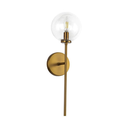 Alora Lighting Cassia 1 Head Aged Brass/Clear Glass 1 Light Wall Vanity