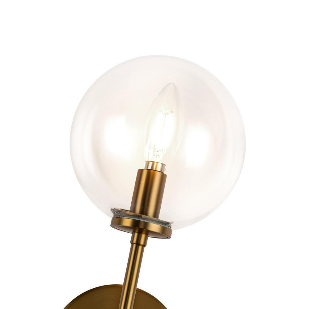Alora Lighting Cassia 1 Head Aged Brass/Clear Glass 1 Light Wall Vanity