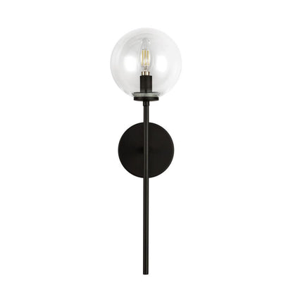 Alora Lighting Cassia 1 Head Matte Black/Clear Glass 1 Light Wall Vanity