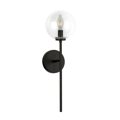 Alora Lighting Cassia 1 Head Matte Black/Clear Glass 1 Light Wall Vanity