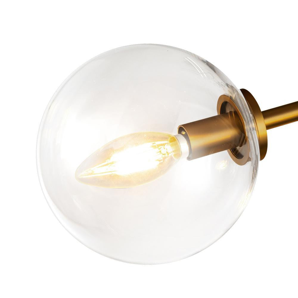 Alora Lighting Cassia 15-in Aged Brass/Clear Glass 3 Lights Semi-Flush