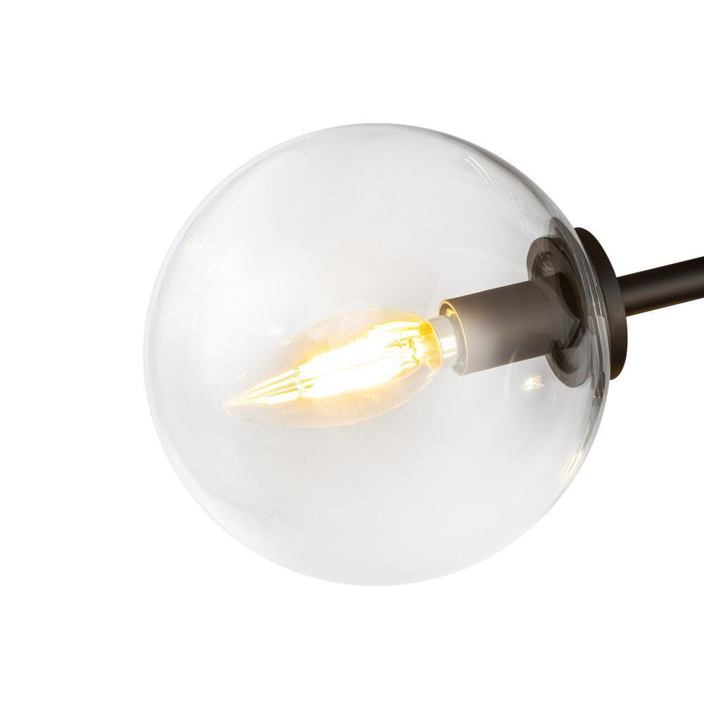 Alora Lighting Cassia 15-in Matte Black/Clear Glass 3 Lights Semi-Flush