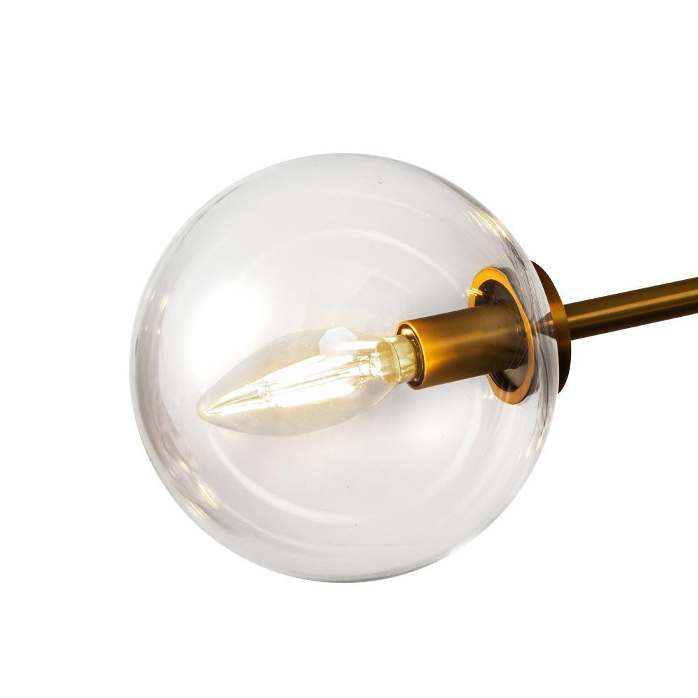 Alora Lighting Cassia 40-in Aged Brass/Clear Glass 6 Lights Chandelier