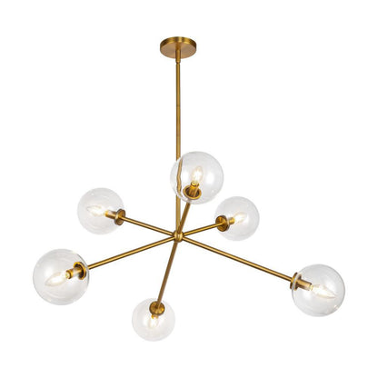 Alora Lighting Cassia 6 Light Chandelier Matte Black, Clear Glass