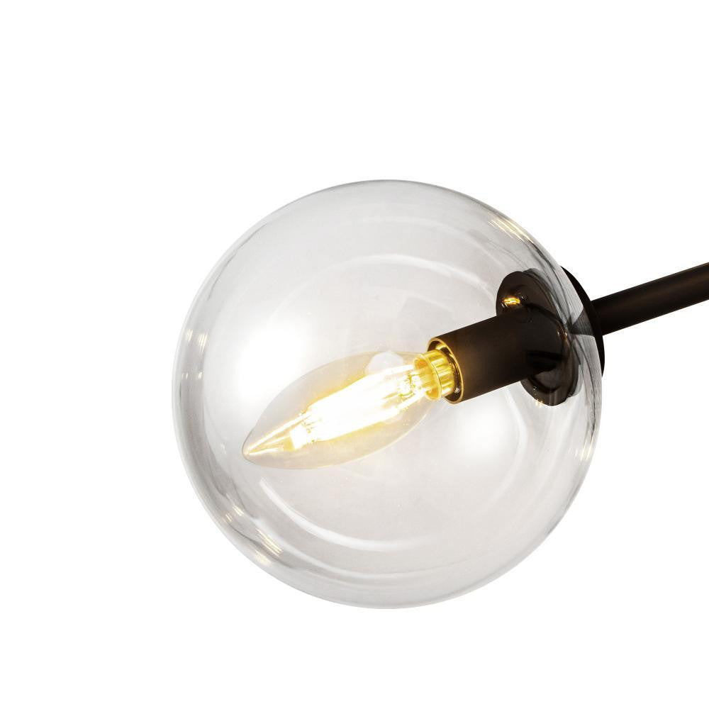 Alora Lighting Cassia 40-in Matte Black/Clear Glass 6 Lights Chandelier
