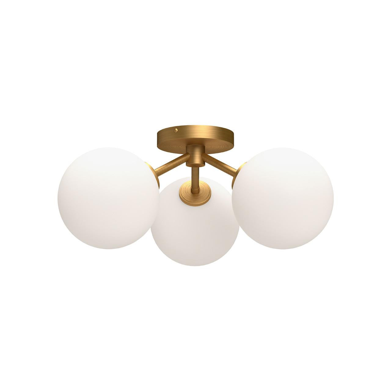 Alora Lighting Cassia Semi Flush Mount Aged Gold, Opal Matte Glass