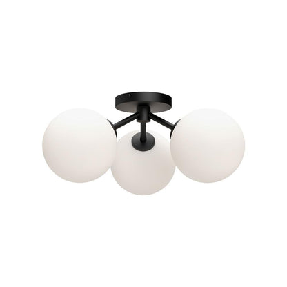 Alora Lighting Cassia Semi Flush Mount Aged Gold, Clear Glass
