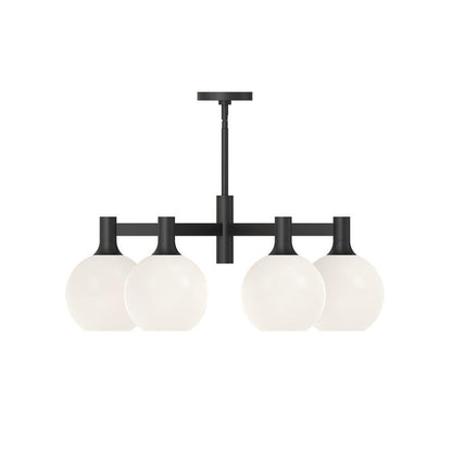 Alora Lighting Castilla Chandelier Matte Black, Opal Glass