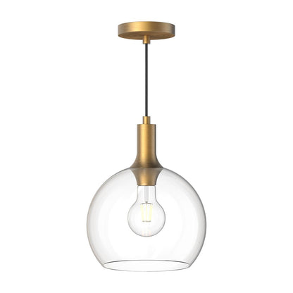 Alora Lighting Castilla Mini Pendant Aged Gold, Clear Glass