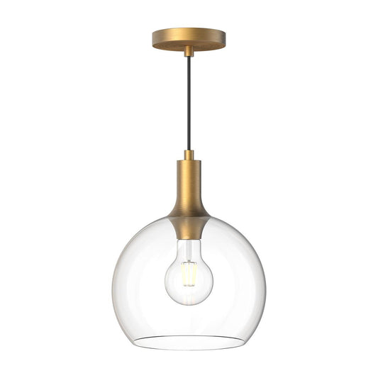 Alora Lighting Castilla Mini Pendant Aged Gold, Clear Glass
