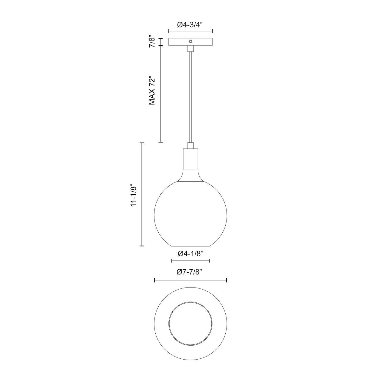 Alora Lighting Castilla Pendant, 1-Light, Matte Black, Clear Glass, 11.13"H