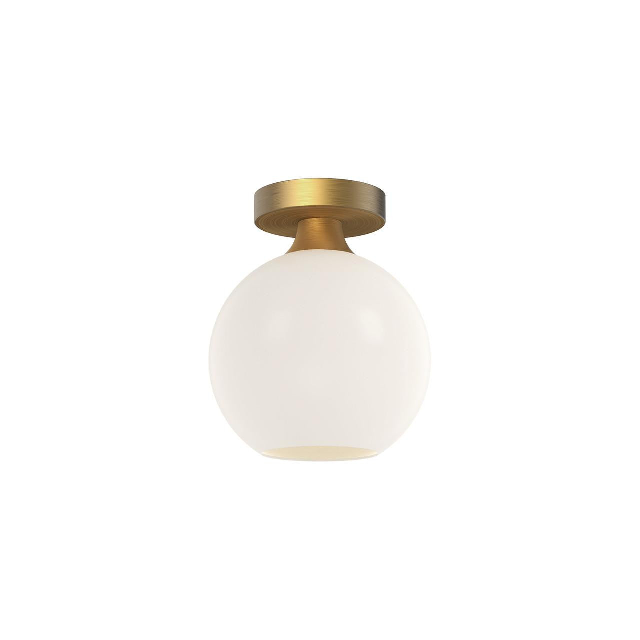 Alora Lighting Castilla 1 Light Flush Mount Matte Black, Opal Matte Glass