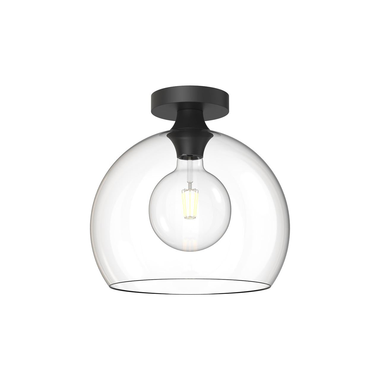 Alora Lighting Castilla Semi-Flush Mount, 1-Light, Matte Black, Clear Glass, 11.88"D