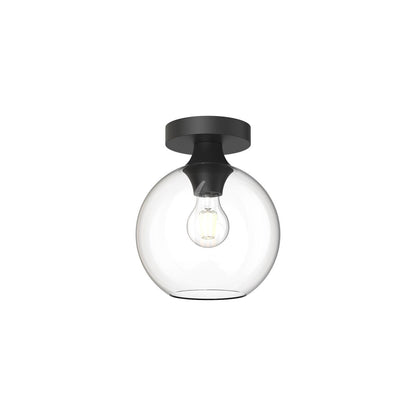 Alora Lighting Castilla Semi-Flush Mount, 1-Light, Matte Black, Clear Glass, 9.38"H