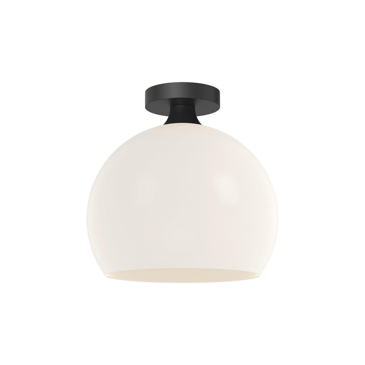 Alora Lighting Castilla Semi-Flush Mount, 1-Light, Matte Black, Opal Matte Glass, 11.88"D