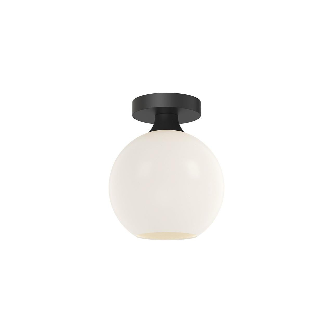 Alora Lighting Castilla Semi-Flush Mount, 1-Light, Matte Black, Opal Matte Glass, 9.38"H