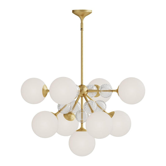 Alora Lighting Celia 9 Light Chandelier Brushed Gold