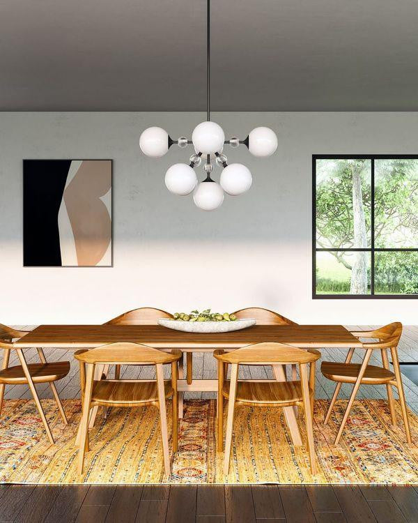 Alora Lighting Celia Chandelier, 9-Light, Matte Black, 30.25"Dia