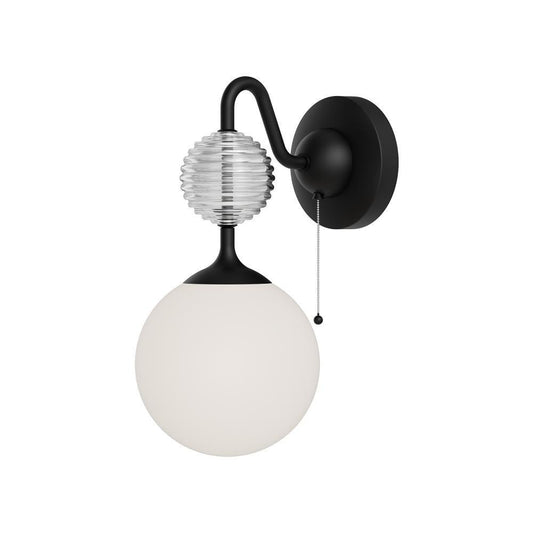 Alora Lighting Celia Wall Vanity, 8-Light, Matte Black, Opal Matte Glass, 12.63"H