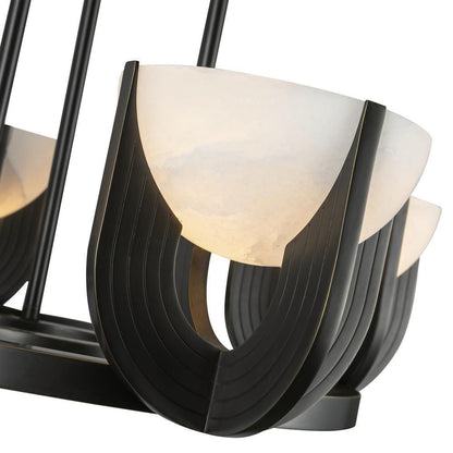 Alora Lighting Colette 22-in Urban Bronze/Alabaster LED Chandelier