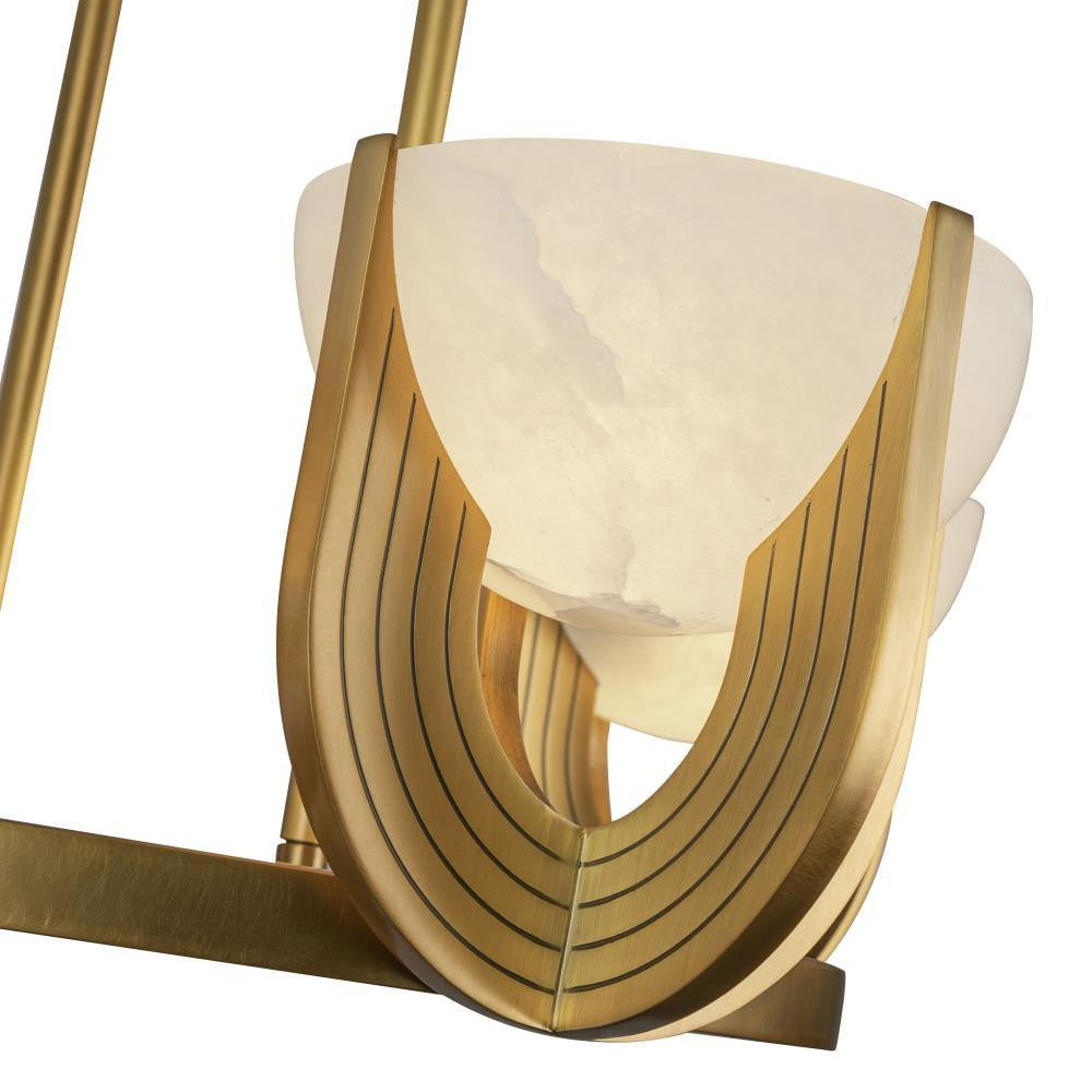 Alora Lighting Colette 22-in Vintage Brass/Alabaster LED Chandelier