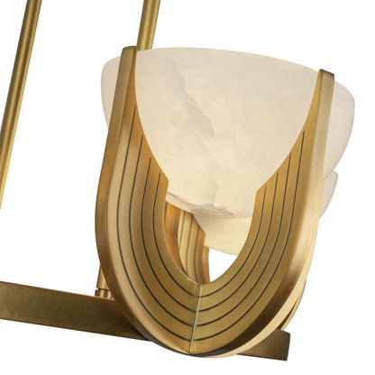 Alora Lighting Colette 22-in Vintage Brass/Alabaster LED Chandelier