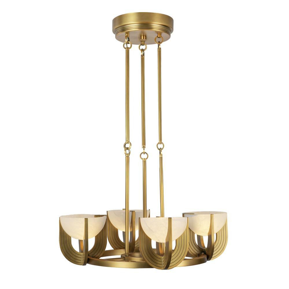 Alora Lighting Colette 22-in Vintage Brass/Alabaster LED Chandelier