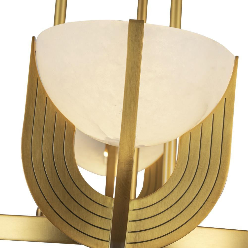 Alora Lighting Colette 22-in Vintage Brass/Alabaster LED Chandelier