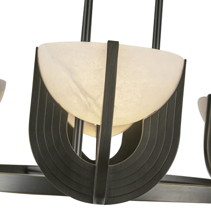 Alora Lighting Colette 27-in Urban Bronze/Alabaster LED Chandelier