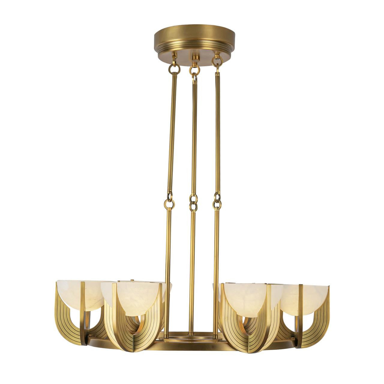Alora Lighting Colette 27-in Vintage Brass/Alabaster LED Chandelier